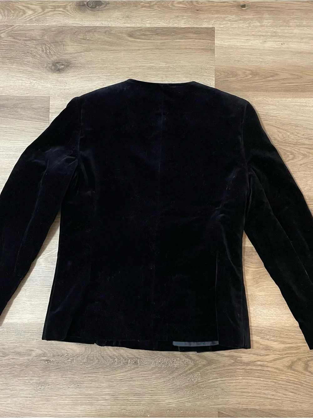 Classic Black Velvet Button-Front Jacket
